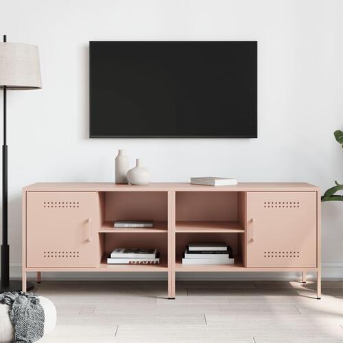 Tv-borde 2 stk. 68x39x50,5 cm stål lyserød