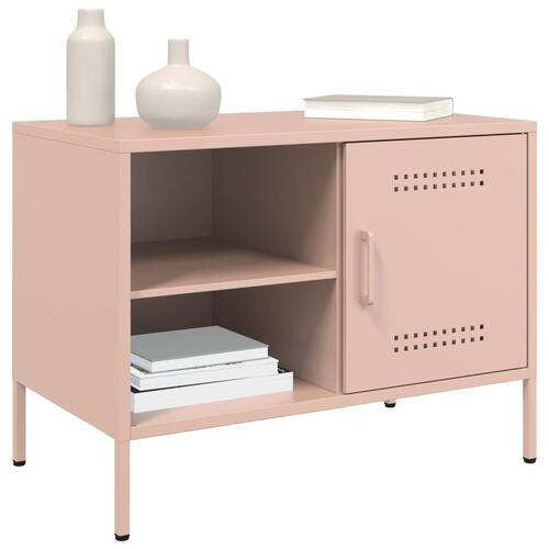 Tv-borde 2 stk. 68x39x50,5 cm stål lyserød