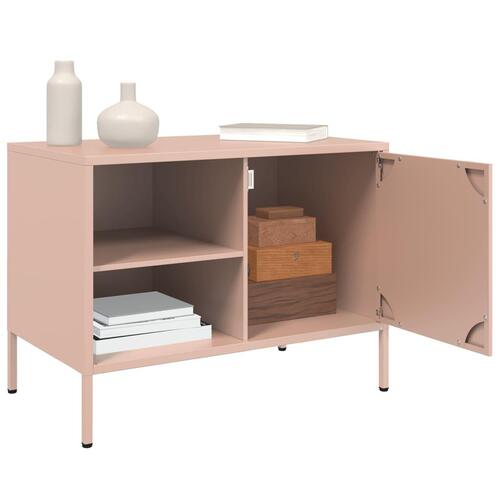 Tv-borde 2 stk. 68x39x50,5 cm stål lyserød