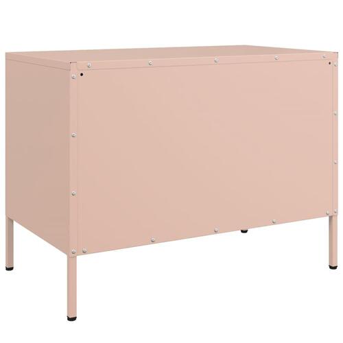 Tv-borde 2 stk. 68x39x50,5 cm stål lyserød