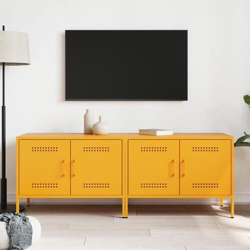 Tv-borde 2 stk. 68x39x50,5 cm stål sennepsgul
