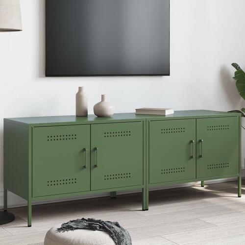 Tv-borde 2 stk. 68x39x50,5 cm stål olivengrøn
