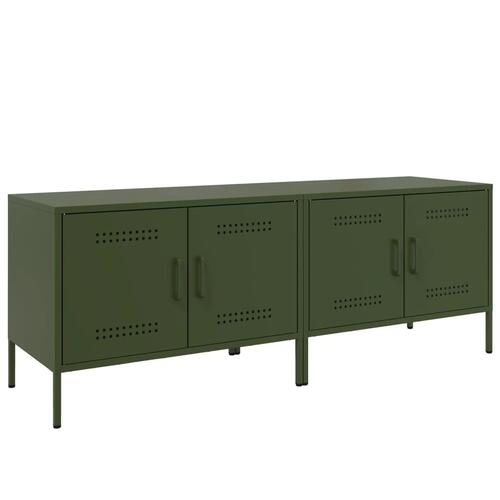 Tv-borde 2 stk. 68x39x50,5 cm stål olivengrøn