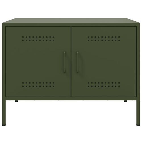 Tv-borde 2 stk. 68x39x50,5 cm stål olivengrøn