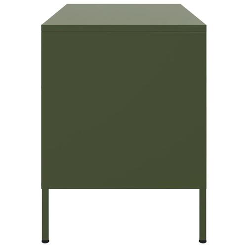 Tv-borde 2 stk. 68x39x50,5 cm stål olivengrøn