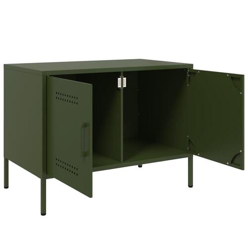 Tv-borde 2 stk. 68x39x50,5 cm stål olivengrøn