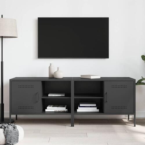 Tv-borde 2 stk. 68x39x50,5 cm stål sort