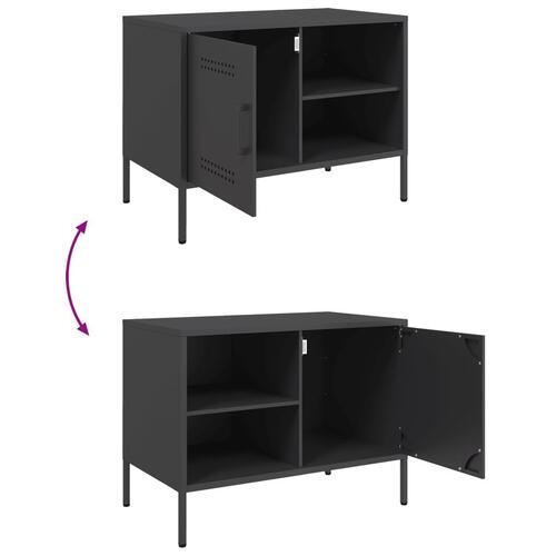 Tv-borde 2 stk. 68x39x50,5 cm stål sort