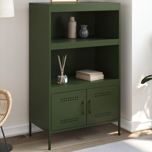 Højskab 68x39x113 cm stål olivengrøn