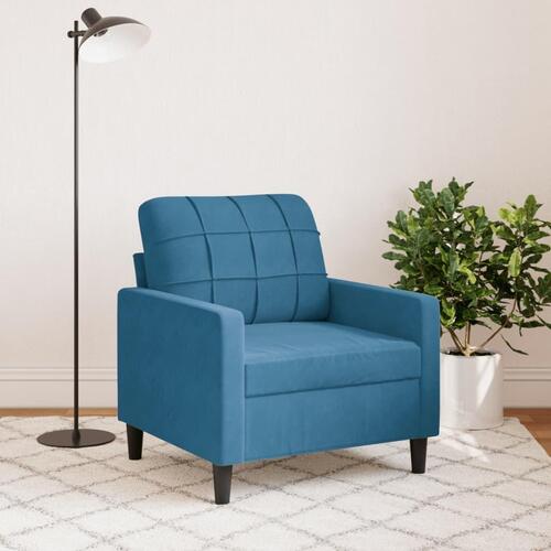 Lænestol 60 cm velour Blå
