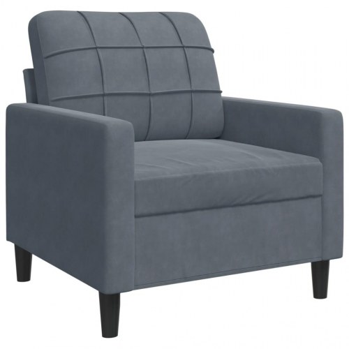 Lænestol 60 cm velour mørkegrå