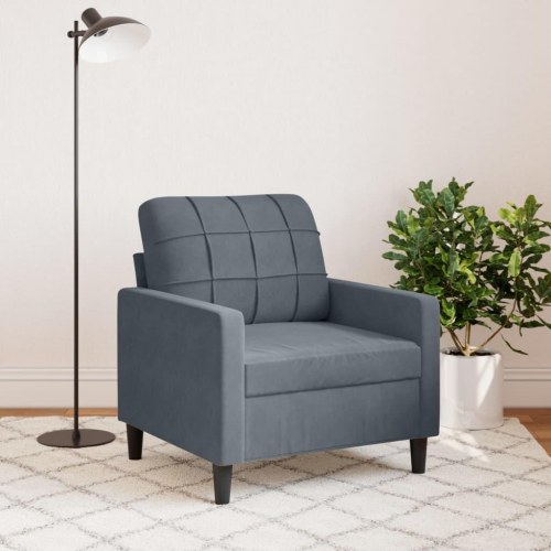 Lænestol 60 cm velour mørkegrå