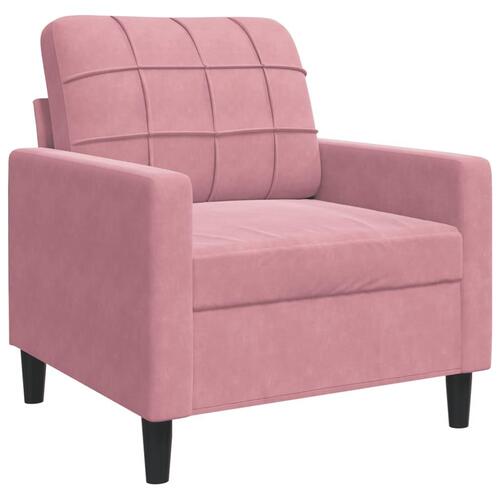 Lænestol 60 cm velour lyserød