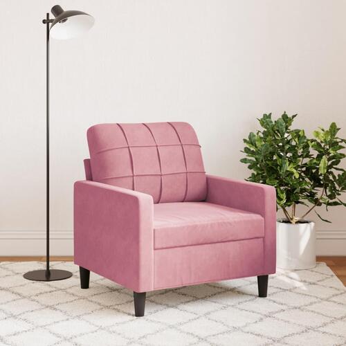 Lænestol 60 cm velour lyserød