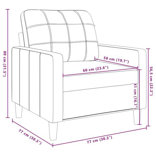 Lænestol 60 cm velour lyserød