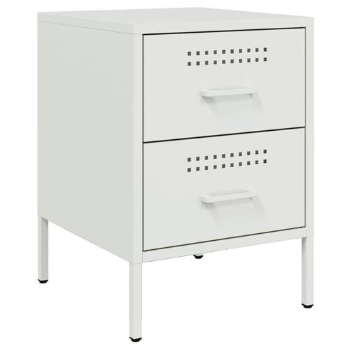 Sengeborde 2 stk. 36x39x50,5 cm stål hvid