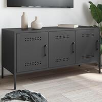 Tv-bord 100,5x39x50,5 cm stål sort
