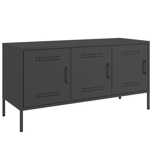 Tv-bord 100,5x39x50,5 cm stål sort
