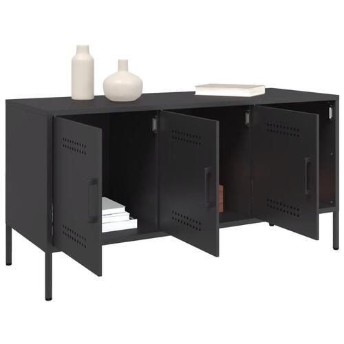 Tv-bord 100,5x39x50,5 cm stål sort