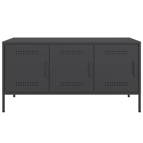 Tv-bord 100,5x39x50,5 cm stål sort