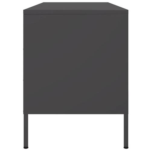 Tv-bord 100,5x39x50,5 cm stål sort