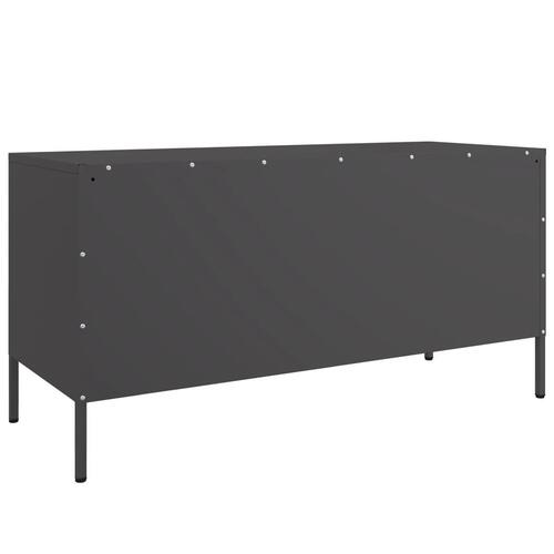 Tv-bord 100,5x39x50,5 cm stål sort