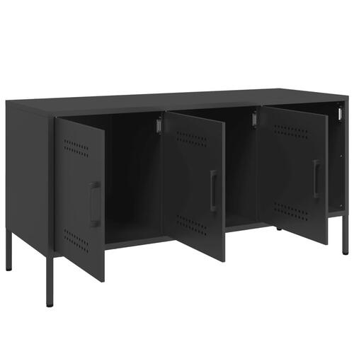 Tv-bord 100,5x39x50,5 cm stål sort