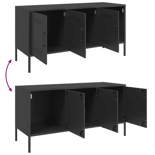 Tv-bord 100,5x39x50,5 cm stål sort