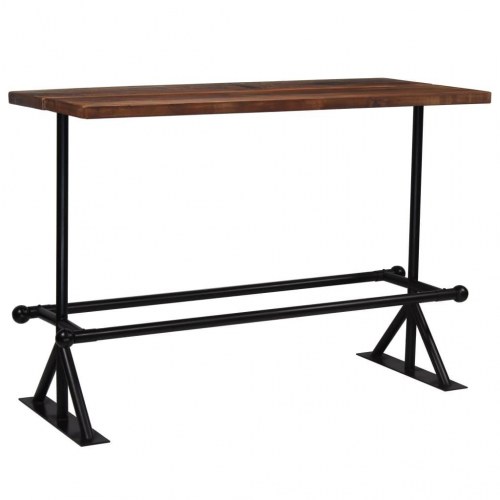 Barbord 180x70x107 cm massivt genbrugstræ mørkebrun