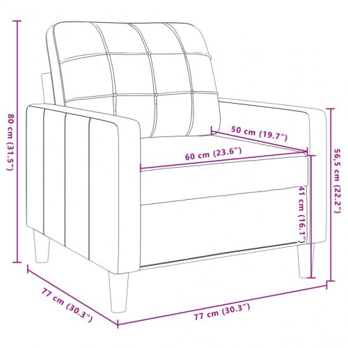 Lænestol 60 cm velour lysegrå