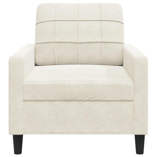 Lænestol 60 cm velour cremefarvet