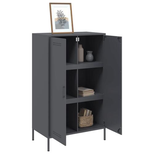 Højskab 68x39x113 cm stål antracitgrå