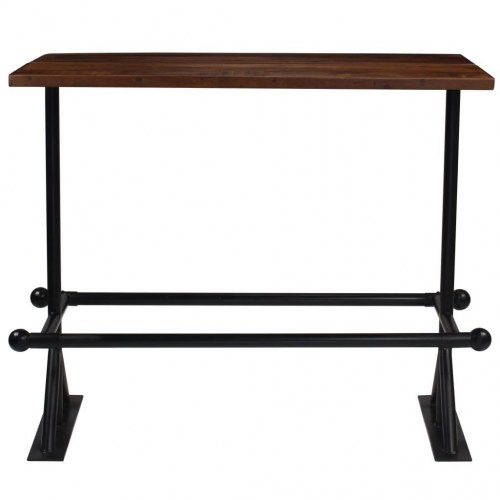 Barbord 180x70x107 cm massivt genbrugstræ mørkebrun