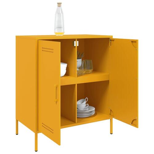 Skab 68x39x79 cm stål sennepsgul