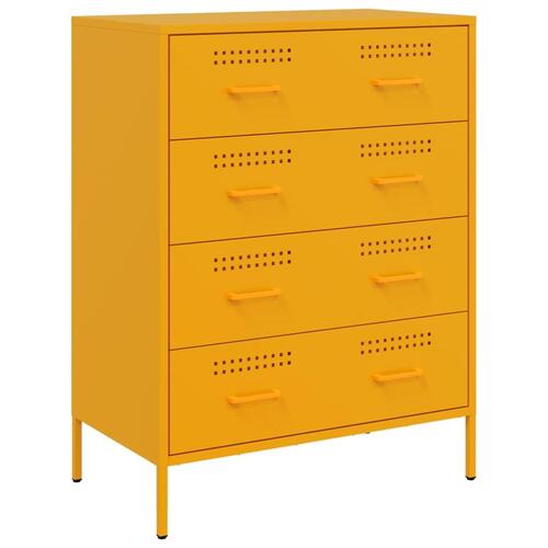 Natbord 68x39x89 cm stål sennepsgul