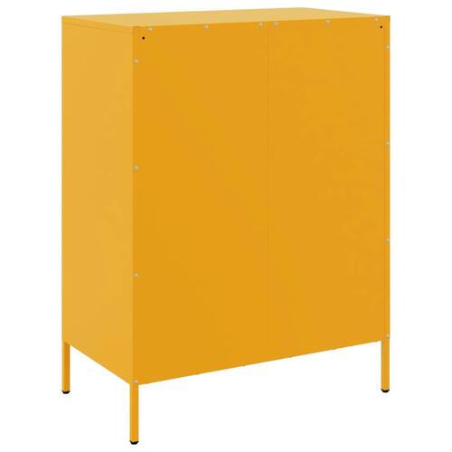 Natbord 68x39x89 cm stål sennepsgul
