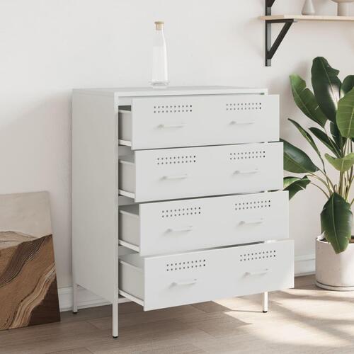 Skab 68x39x89 cm stål hvid