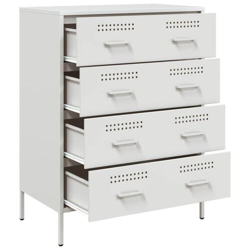 Skab 68x39x89 cm stål hvid