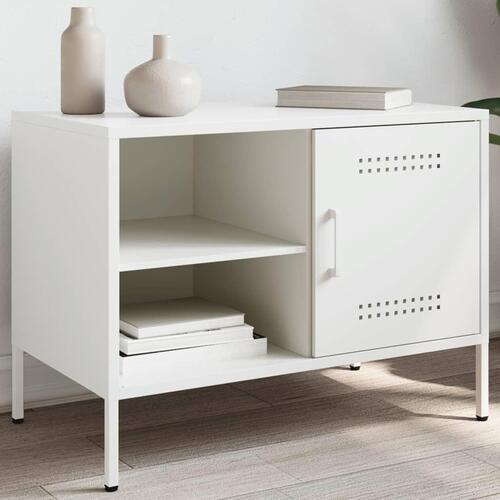 Tv-bord 68x39x50,5 cm stål hvid