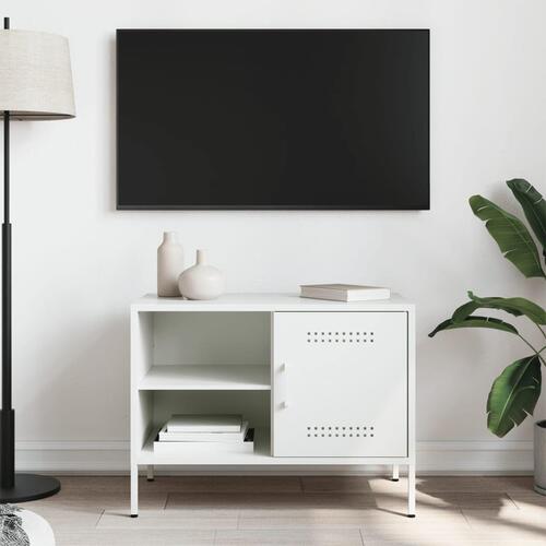 Tv-bord 68x39x50,5 cm stål hvid
