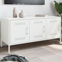 Tv-bord 100,5x39x50,5 cm stål sort
