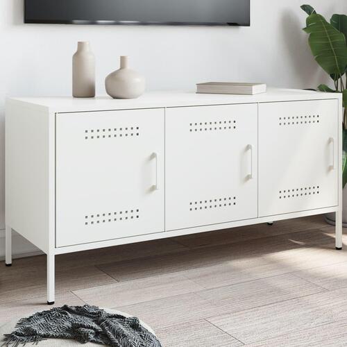 Tv-bord 100,5x39x50,5 cm stål sort