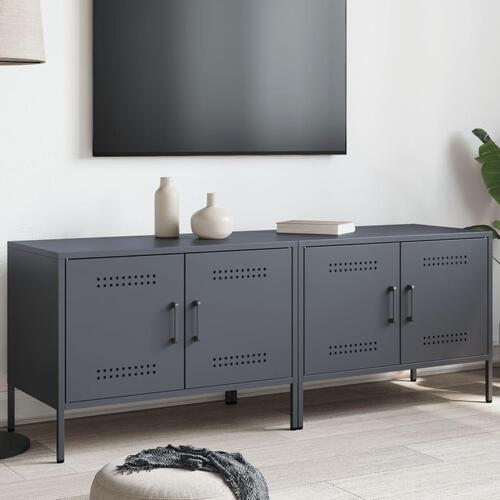 Tv-borde 2 stk. 68x39x50,5 cm stål antracitgrå