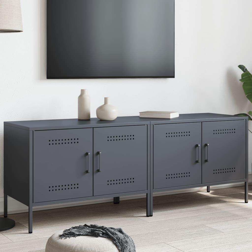 Tv-borde 2 stk. 68x39x50,5 cm stål antracitgrå