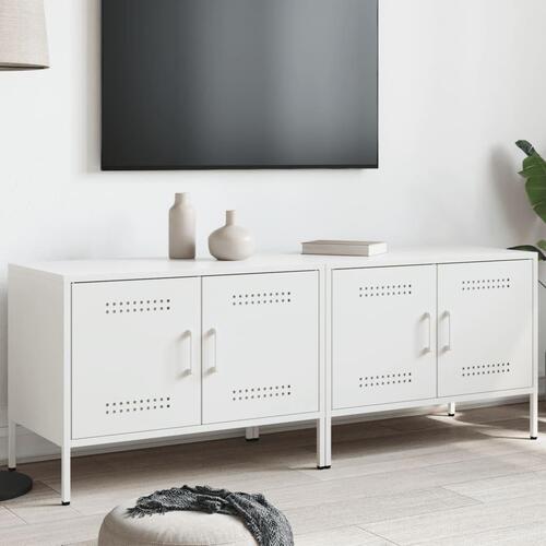 Tv-borde 2 stk. 68x39x50,5 cm stål hvid