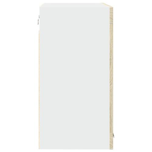 Vægskab med glaslåger 80x31x60 cm konstrueret træ sonoma-eg