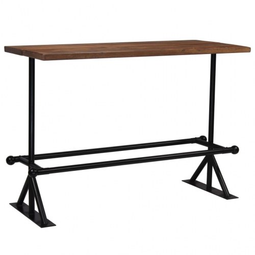 Barbord 180x70x107 cm massivt genbrugstræ mørkebrun