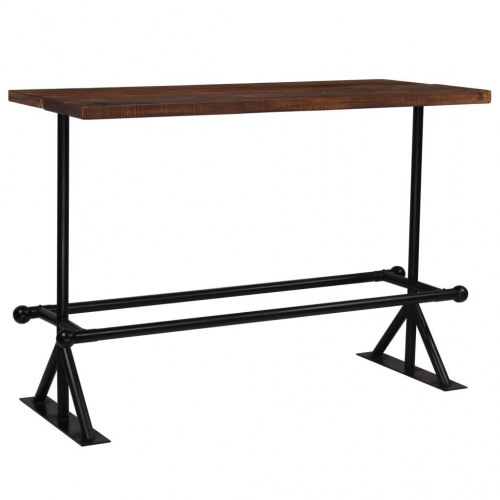 Barbord 180x70x107 cm massivt genbrugstræ mørkebrun