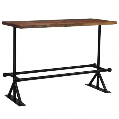 Barbord 180x70x107 cm massivt genbrugstræ mørkebrun