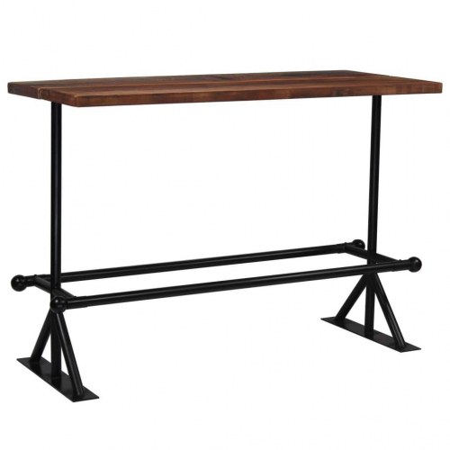 Barbord 180x70x107 cm massivt genbrugstræ mørkebrun
